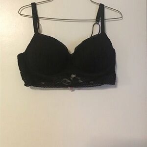 Victoria's Secret Black Bra with Molded Cups and Adjustable Straps